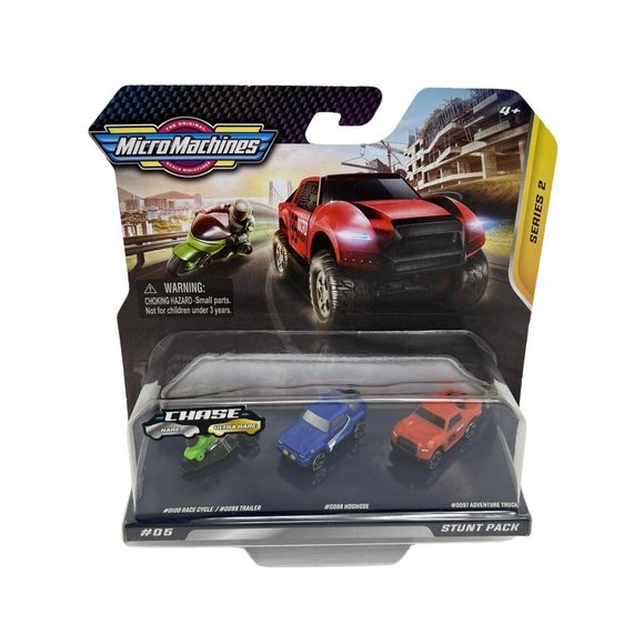 Micro Machines Stunt Pack Series 2 #05 Motorcycle Hognose Adventure Truck New - Picture 1 of 12